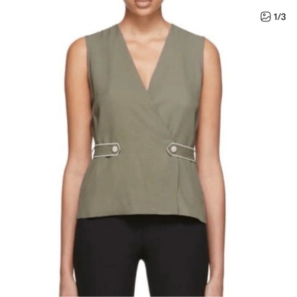 rag & bone Tops - Rag & Bone Olive V-Neck Wrap Blouse